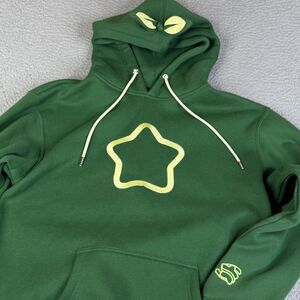 SYKKUNO Hoodie Mens M Leaf Green Star Graphic Pullover Sweatshirt Heavyweight